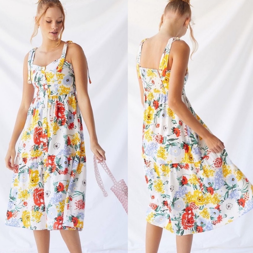 Urban Outfitters Floral Midi Dress - M